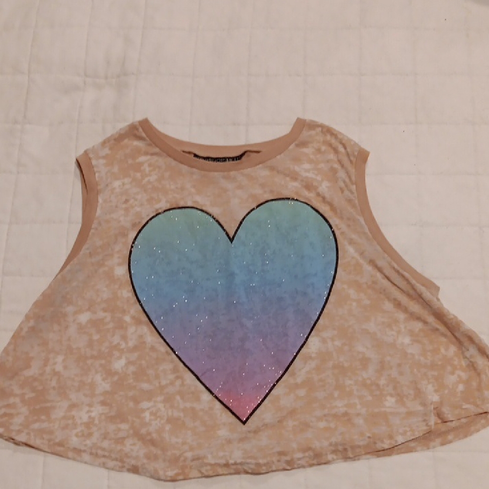 Topshop Petite Peach Heart Top